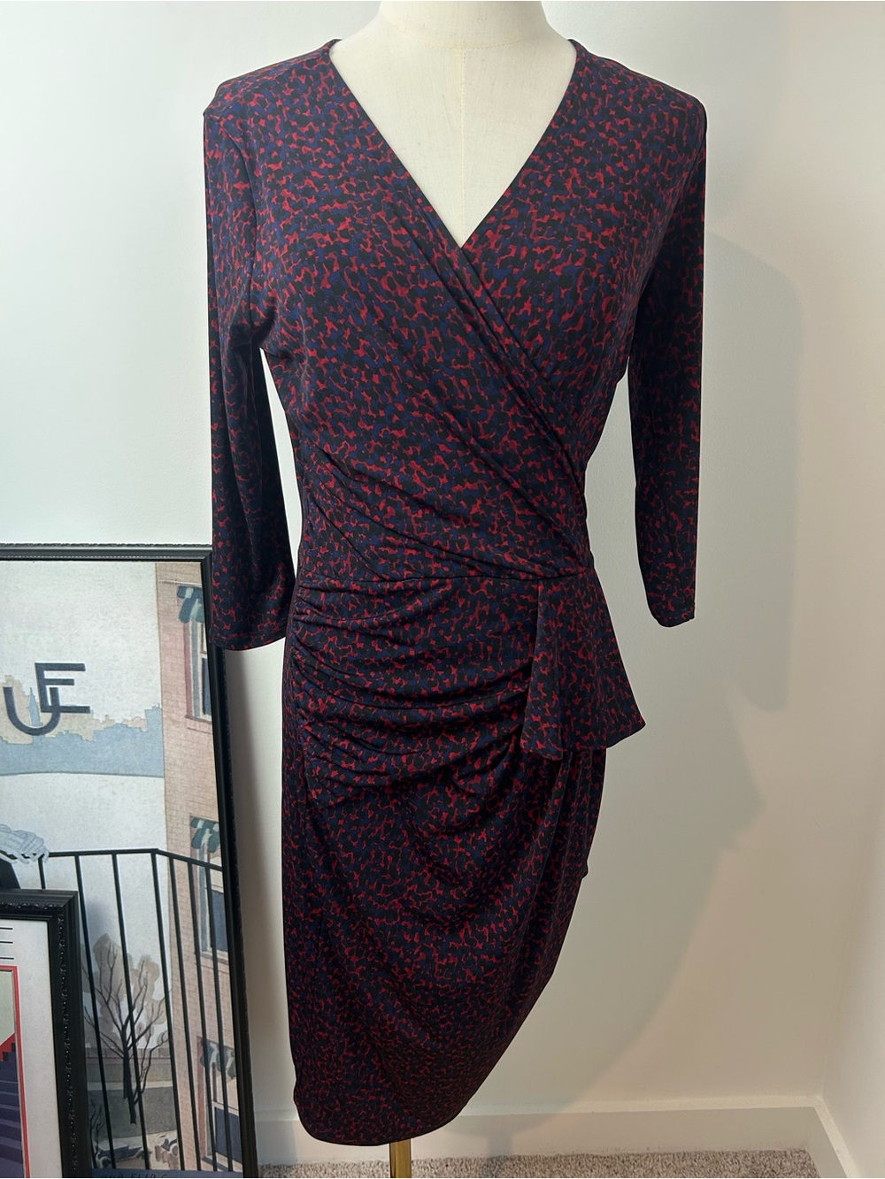 NWT LEOTA Faux Wrap Midi Dress